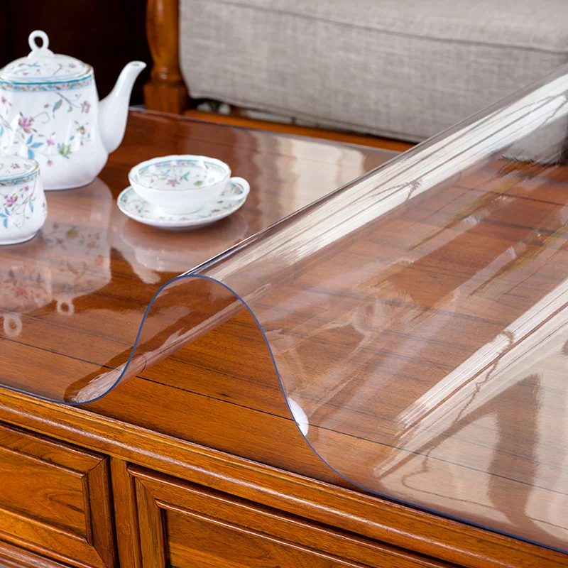  2019 new arrival transparent pvc table cloth 1.0mm/1.5mm/2mm/3.0mm thick soft glass crystal board p