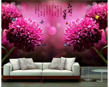 

3d wallpaper custom photo non-woven mural wall sticker 3 d Flowers blooming purple petals painting room wallpaper for walls 3d