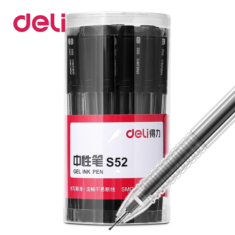 

Deli 30pcs/lot 0.5mm Gel Pen Plastic Ink Neutral Pens For School Writing Office Supplies Pen Cute Stationery School Supplies