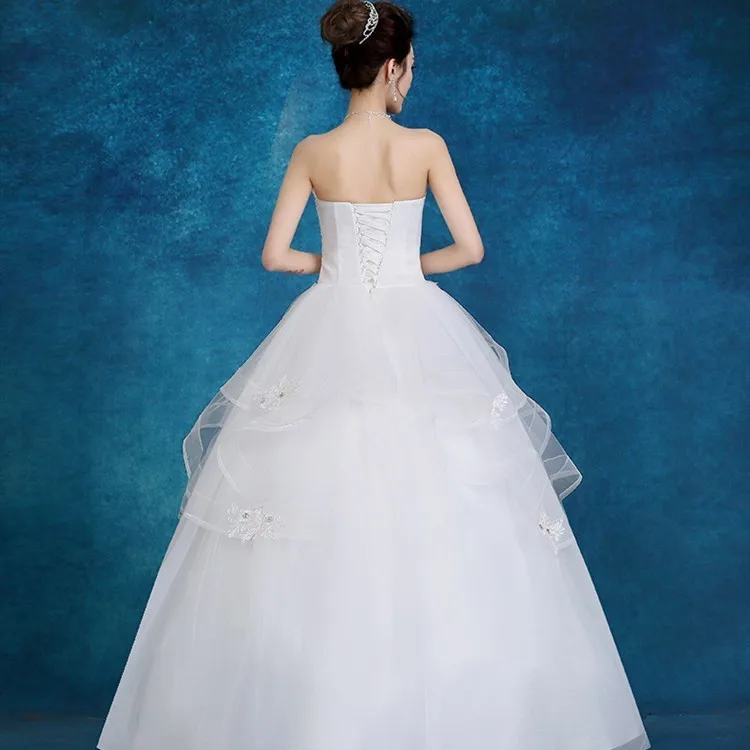 Vestido De Noiva Роскошная свадебная одежда кружевное вечернее платье без бретелей, украшенное бисером, с кристаллами, многоярусные Элегантные платья невесты Gelinlik