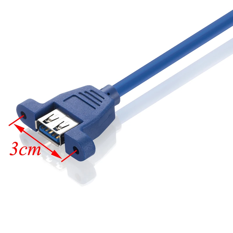 Bochara материнская плата 20Pin to Dual USB 3,0 Female Y Splitter кабель с винтовым креплением на панель из фольги+ Плетеный экранированный 30 см 50 см