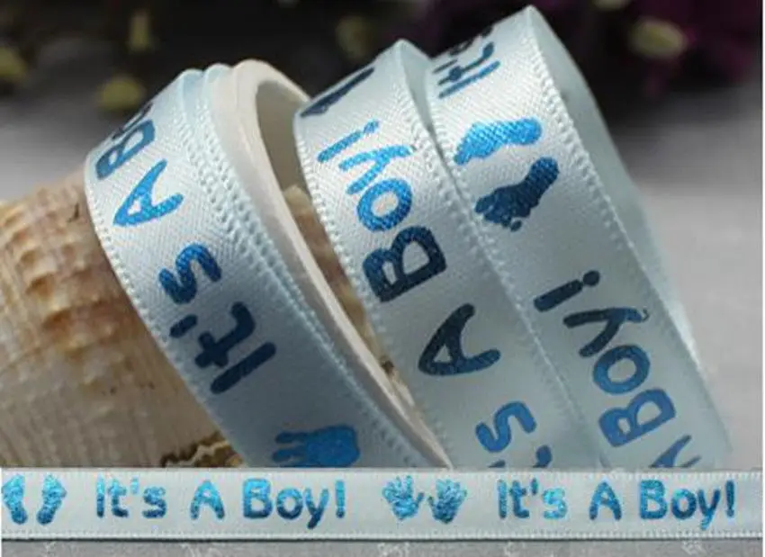 Товар из оптовой партии синий мальчик атласная лента diy baby shower подарочная