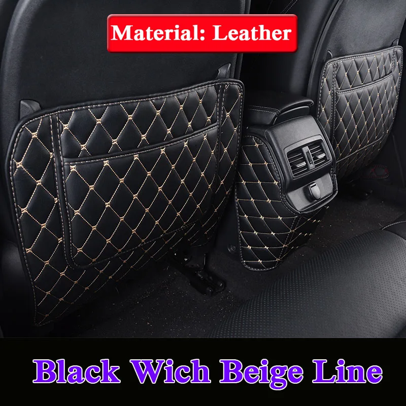 QCBXYYXH кожаный защитный коврик для заднего сиденья для Renault Koleos, автомобильные наклейки, интерьерный антиударный коврик для автомобиля - Название цвета: Черный