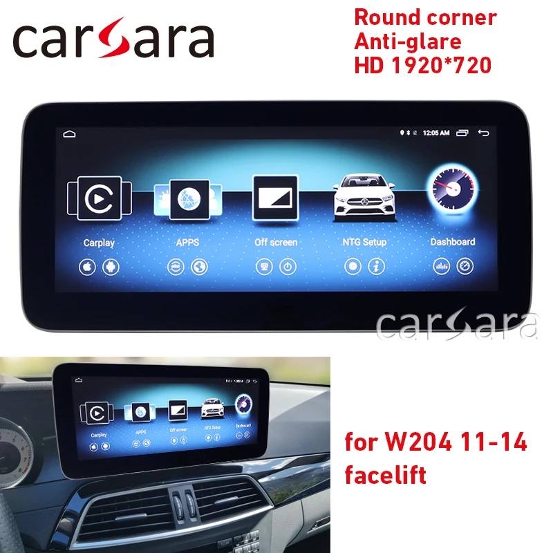 Sale W204 facelift Android monitor round corner HD 1920 screen anti-glare 10.25" display GPS Navigation radio multimedia player 0