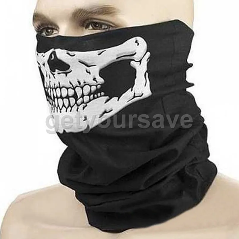 Бесшовная наружная универсальная маска для автомобиля на Хэллоуин, маска с черепом, теплая Волшебная тюрбан, Ветрозащитная маска для езды, Солнцезащитная маска с капюшоном и воротником