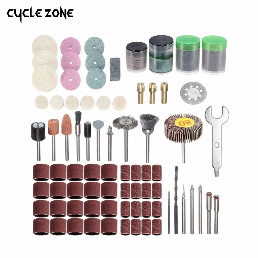200 PCs Rotary Power Tool Set Mini Drill Kit Fits Abrasive Shank