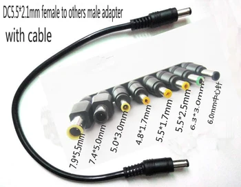 

DC 5.5*2.1 female to 7.9mm7.4mm5.0mm4.8mm5.5mm DC Power Adapter Socket Plug Connector Universal tips for Notebook Laptop