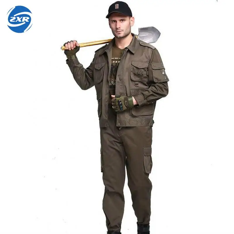 

Outdoor Military Tactical Shirt + Pants For Men Multicam Uniforms Camouflage Hike Uniform Military Army Green Uniform