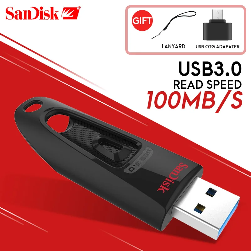 SanDisk USB флэш-накопитель 256 GB 128 GB 64 GB 32 GB 16 GB USB 3,0 100 МБ/с. мини-перо диски Stick и диск USB флеш-накопитель в виде ключа для компьютера