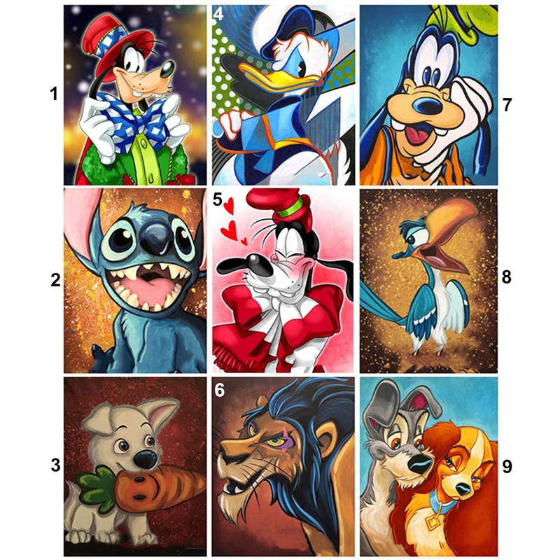 

Full Square/Round Diamond Painting Cartoon Pattern Cross Stitch Diamond Mosaic Diamond Embroidery Needlework Home Decoration