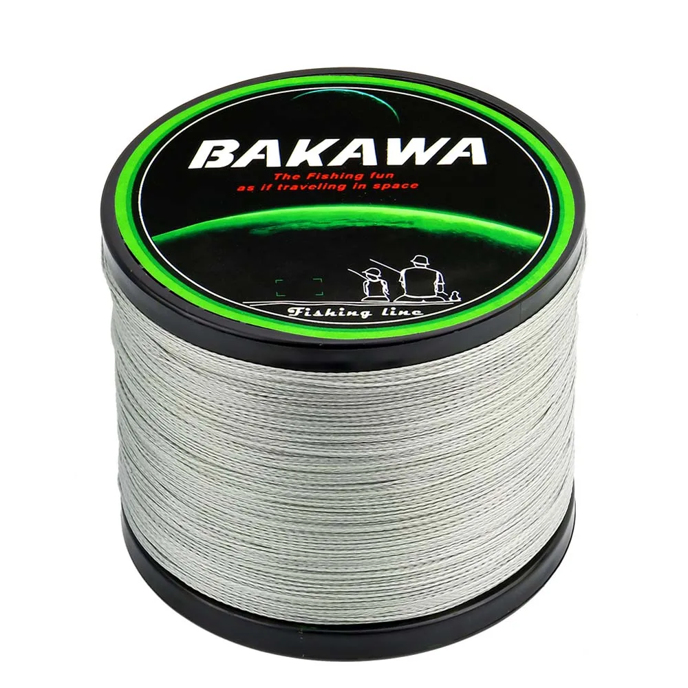 BAKAWA 1000 м PE плетеная леска 4 нити 10-85LB Multifilament леска - Цвет: 4 Stand 1000M GRAY