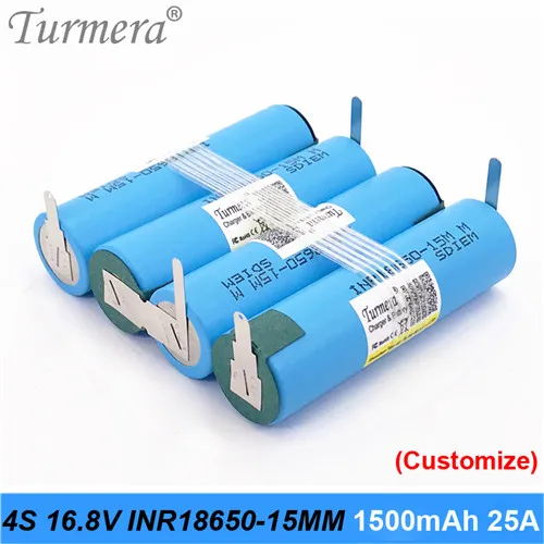 3 S 12,6 V 4S 16,8 V 5s 18 V аккумулятор INR18650-15MM 1500 mah 25A разрядный ток для шуруповой отвертки батареи(настройка - Цвет: 4S-battery-pack-H