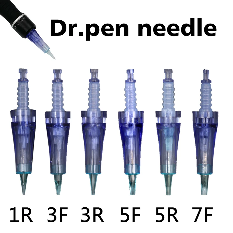 10pcs 12/36/1R/3R pin blue micro needle cargridge electric DR derma pen