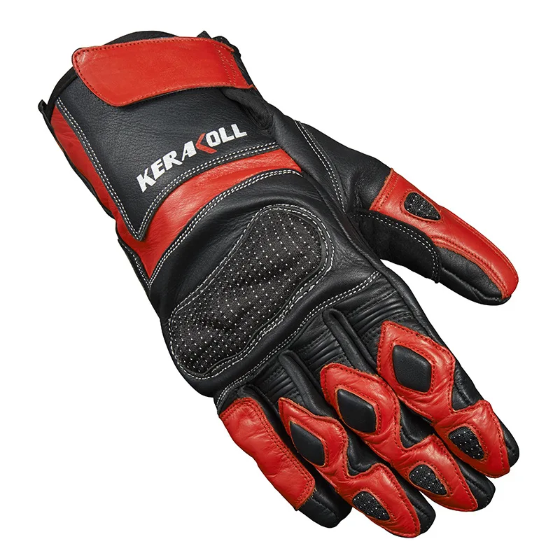 Genuine Leather Motorcycle Gloves Long Wrist Men Racing Motocross Long