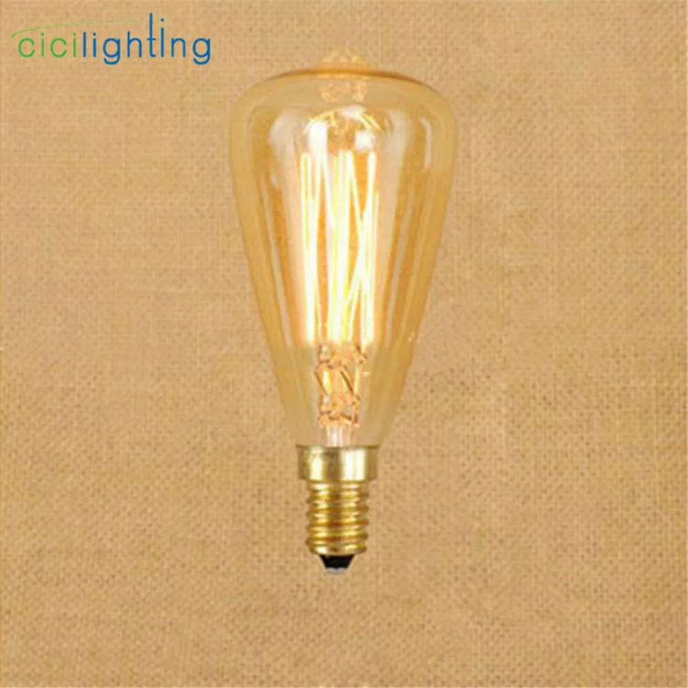 220V 40W E14 Эдисон лампы ST48 Винтаж Edison светильник накаливания Ретро лампа Lampoule