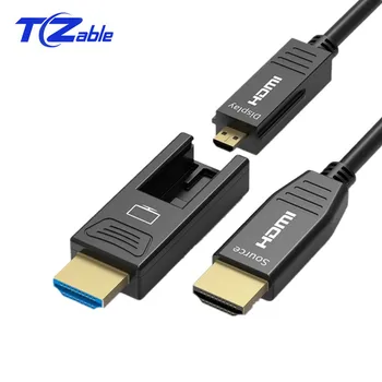 

Micro HDMI Optical Cable 4K 60Hz HDMI Cable 2.0 Male To Male HD Cable 18Gbps for HD TV Box HDR Computer Projector Black