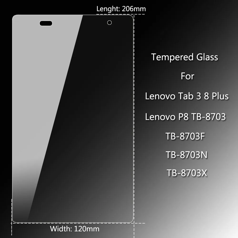Tempered Glass Film for Lenovo Tab3 8 Plus  P8 TB-8703F Tablet PC Screen Protector LCD Explosion-Proof (2)