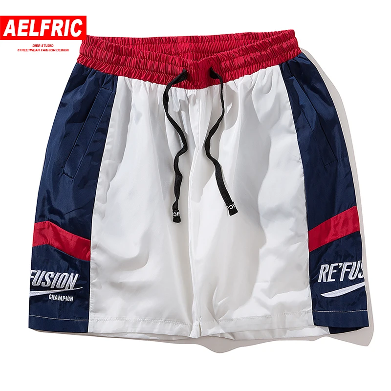 AELFRIC шорты для женщин для мужчин боковой полосой полиэстер пляжные по колено хип хоп Уличная Jogger Harajuku быстросохнущая пляжные шорты Fk14