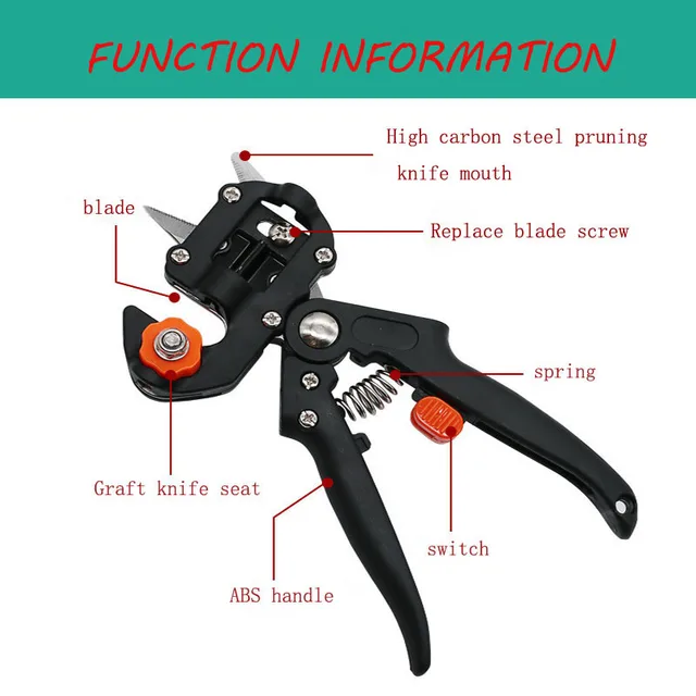 Lange Cloth Boxes Grafting Shears with 2 Blades Tree Grafting Tools Secateurs Scissors Vaccination Knife Cutting Pruner A9