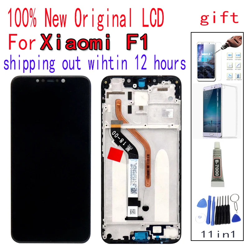 

100% Original For 6.18" Xiaomi poco F1 LCD Display Touch Screen Digitizer With frame Assembly for xiaomi mi Pocophone F1