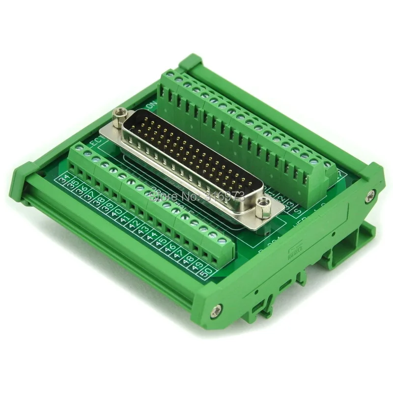 

D-SUB DB50 Male DIN Rail Mount Interface Module, Breakout Board.