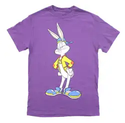 Анимированные мультфильм Looney Tunes хип Багз Банни спереди и сзади Фиолетовый взрослая футболка мультфильм футболка для мужчин унисекс новая