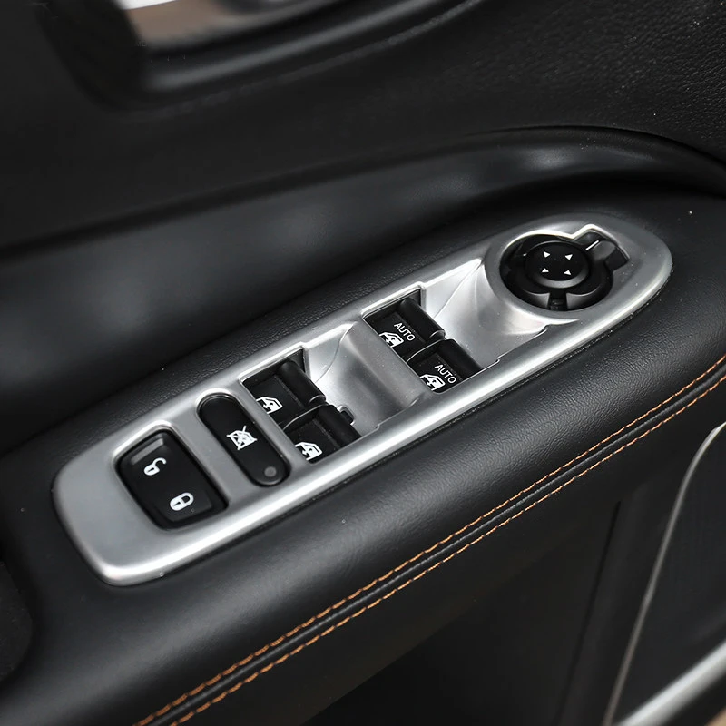 

Left Hand Drive! For Jeep Compass 2017 ABS Matte Interior Door Armrest Window Switch Button Cover Trim 4pcs Car Styling