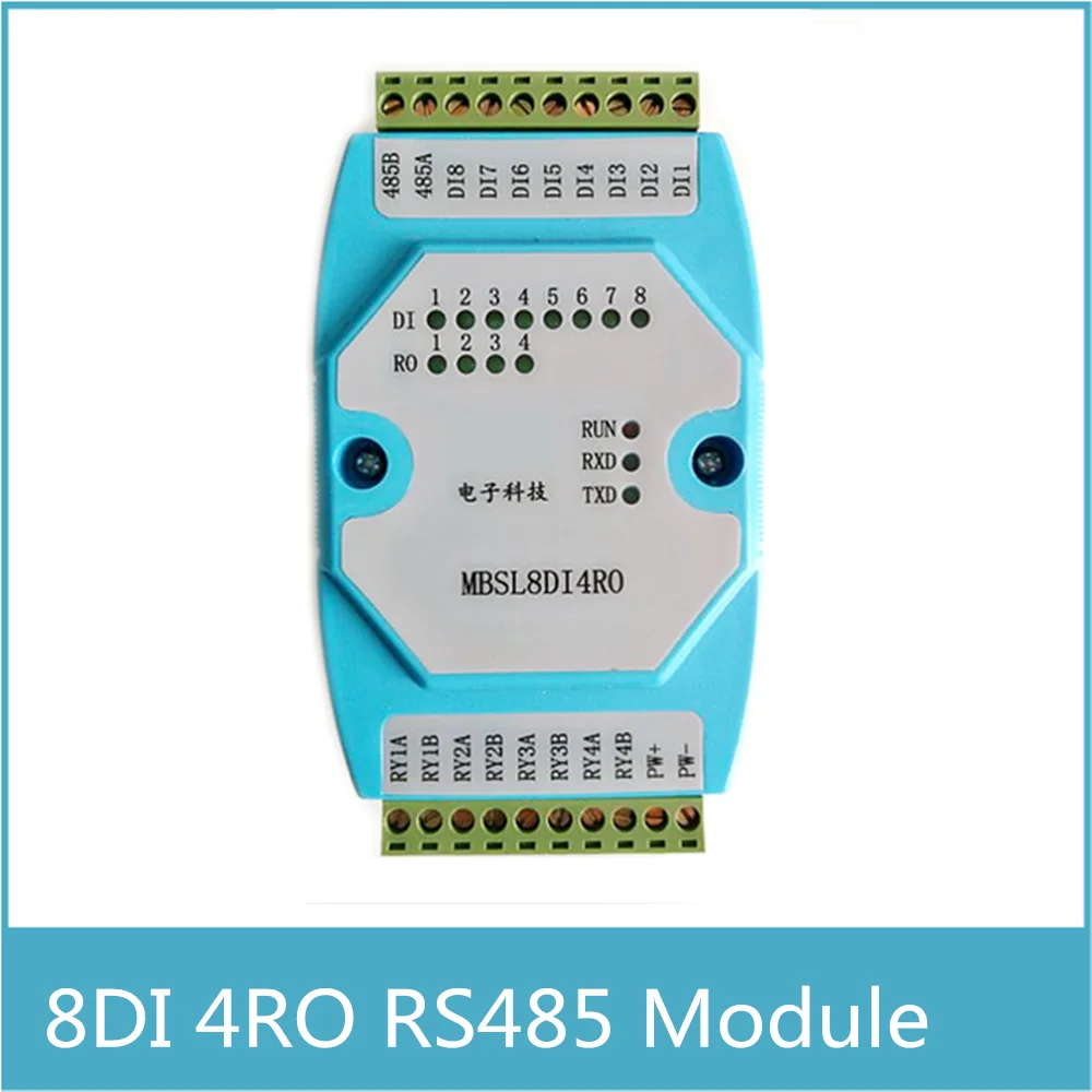 8DI/4RO 8 канальный цифровой вход 4 Релейный выход дистанционный модуль IO Modbus RTU
