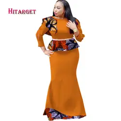 Hitarget 2019 африканская женская одежда поддельные два предмета длинное платье с поясом росы плечо для леди африканская традиционная одежда WY2300