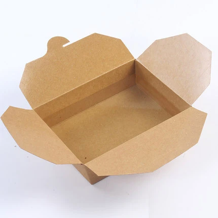 

100pcs/set Salad Fried Rice Lunch Box Kraft Paper Lunch Box Disposable Snack Box Takeaway Packaging Lunch Box