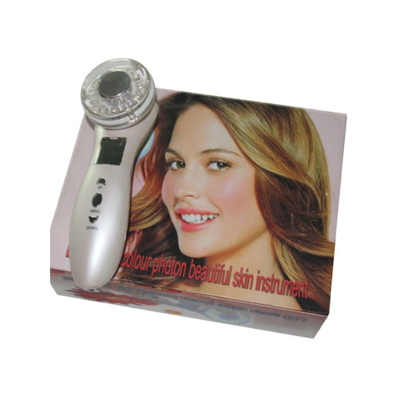Ultrasonic LCD Light Photon Therapy 7 Colors Lights Skin Rejuvenation Face Massage Device Ultrasound Anti wrinkle aging|remove spots|removable