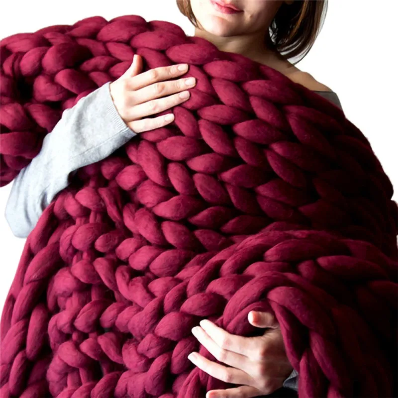 

Handmade Blanket Soft Warm Solid Color Practical High Quality Durable Winter Blanket For Living Room Office