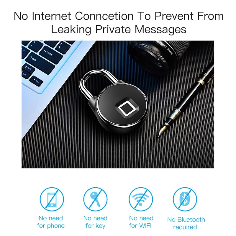 

BT Wifi Fingerprint Smart Lock Keyless Anti-Theft Padlock Phone APP Control SL@88