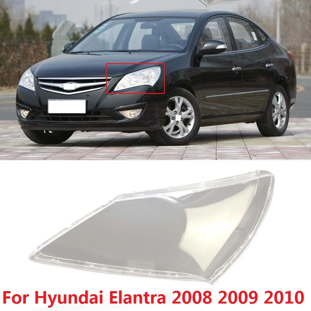 

CAPQX 1PCS For Hyundai Elantra 2008 2009 2010 Front Headlamp Lamp cover Lampshade Headlight Waterproof head light Shade Shell