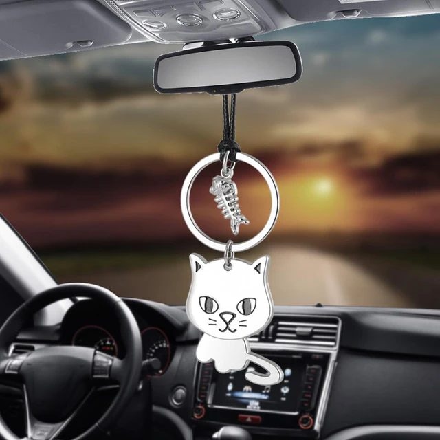 Auto Anhänger Katze Liebe Fisch Knochen Auto Ornamente Innen