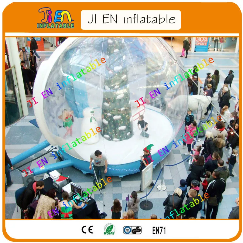 door shipping inflatable christmas snow globe shopping mall / decorative inflatable christmas