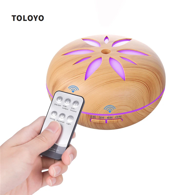 

AC 100-240V Large Capacity Ultrasonic Aroma Diffuser Air Humidifier with 7 Colors LED Lights 550ML Essential Oil Diffuser S47