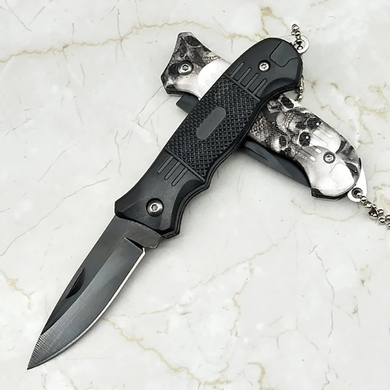 Negro plegable cuchillo Camping caza táctica de supervivencia cuchillos de la manija de aluminio al aire libre bolsillo EDC herramientas regalo multifunción