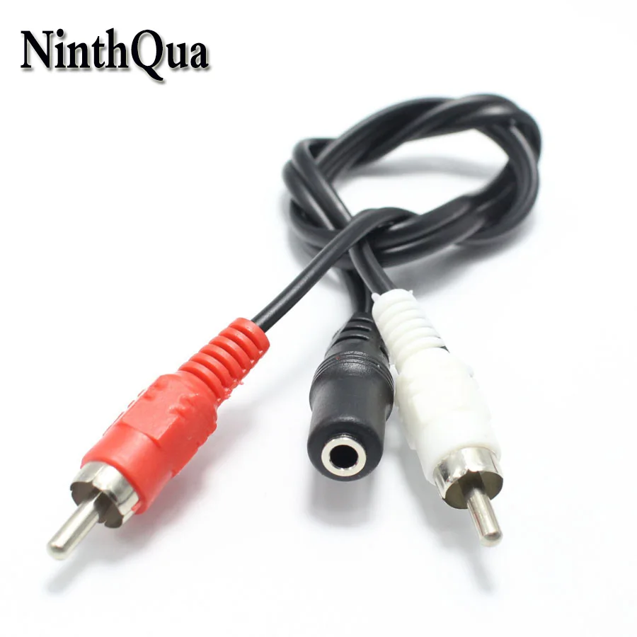 1pcs 3.5 MM Female Plug to AV 2 RCA Male Socket 3.5mm Stereo Music Audio Cable Cord AUX for Mp3 Pod Phone TV Sound Speakers |