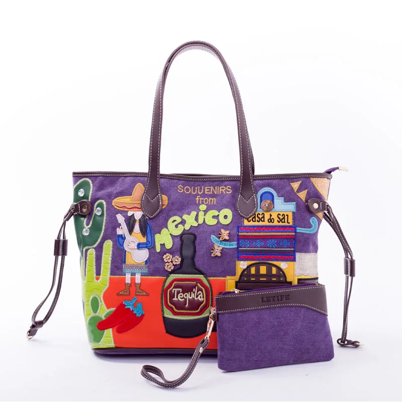 Download Female Tote Bag 2018 New Korean Embroidery Art Large Capacity Canvas Bag Simple Hand Shoulder ...