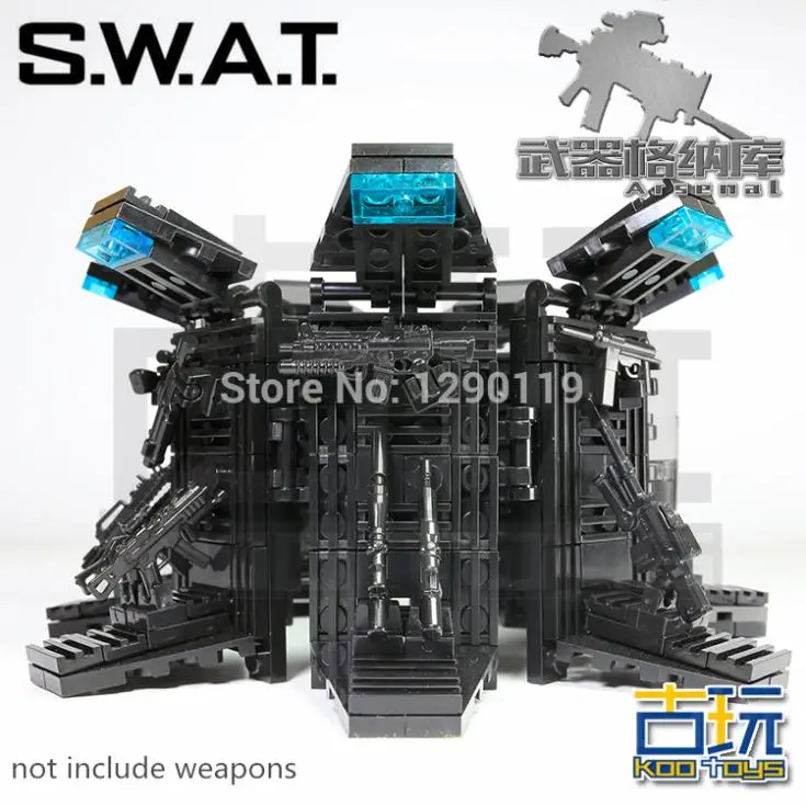 Набор строительных блоков MOC 1 шт. SWAT база для хранения оружия армейский счетчик