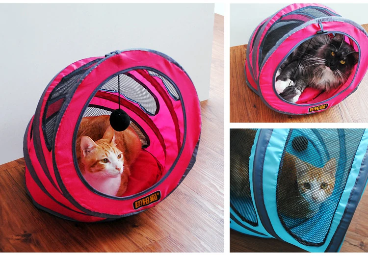 Кот Игрушка складной Tunnel Crinkle складной кошка котенок кровать Cat туннель игрушка с черный шар