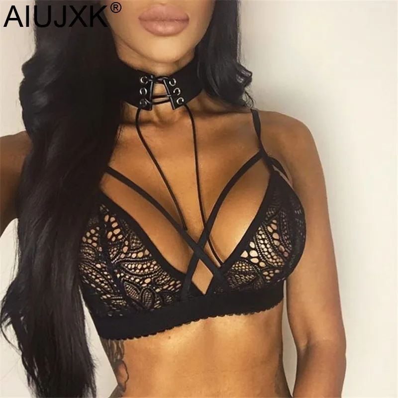 

AIUJXK Sexy Hollow Out Bra For Women Flower Lace Bralette Push Up Strap Transparent Underwear Female Brassiere Female Bralet