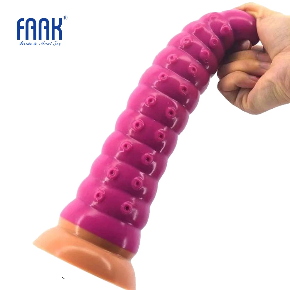 FAAK Grote siliconen dildo enorme butt plug anale sex toys stiksels kleur roze schroef lange anale dildo met zuignap volwassen producten