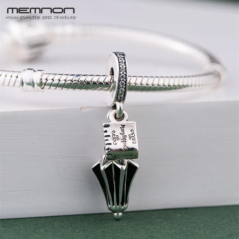 

Memnon New silver charms 925 Sterling Silver Umbrella pendant charm Fit beads Bracelets DIY for women Christmas Jewelry making
