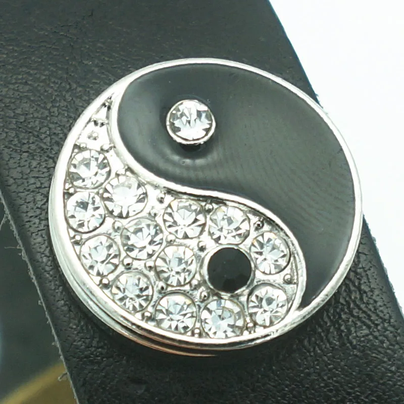 

Fashion beauty Round Rhinestone Taiji bagua 18MM metal snap buttons fit DIY 18mm snap jewelry wholesale KZ3302