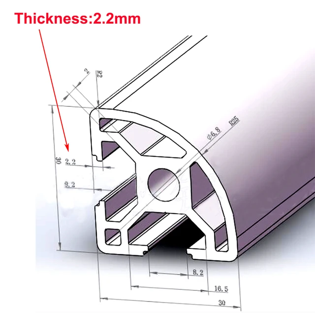 Riel lineal curvo para impresora 3D CNC, perfil de aluminio europeo 3030R-8, 100-800mm de longitud, 1/4, 1 ud. Riel lineal curvo para impresora 3D CNC, perfil de aluminio europeo 3030R-8, 100-800mm de longitud, 1/4, 1 ud.