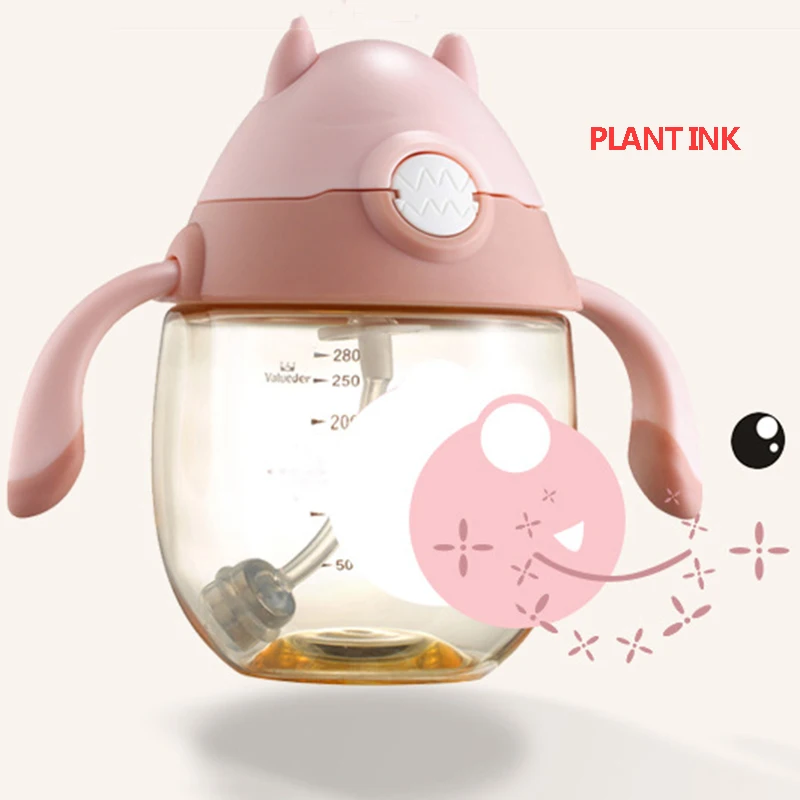 Baby Cute Training Drinker Children Drinking Handle Kettle BPA Free Toddler Leak-Proof Soft Straw Bottle Infant Sippy Cup MY0031 (5)