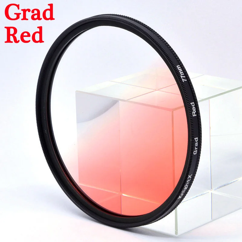 KnightX FLD UV CPL ND Star поляризационный grad фильтр для объектива камеры для canon nikon 49 мм 52 мм 55 мм 58 мм 62 мм 67 мм 72 мм 77 мм - Цвет: Grad Red