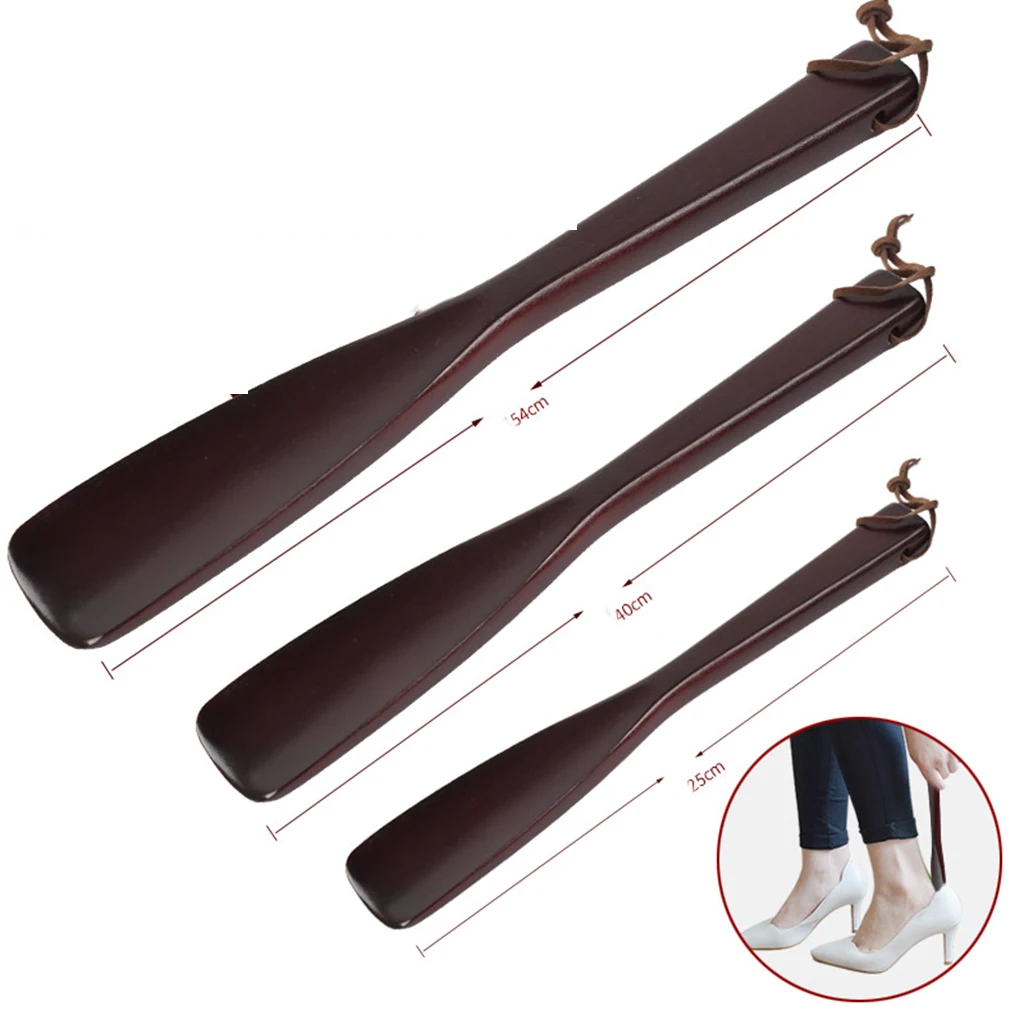 

Women Mens Wooden Shoehorn Long Shoe Horn with Loop Convenient for Hanging Shaped To Fit Your Heel